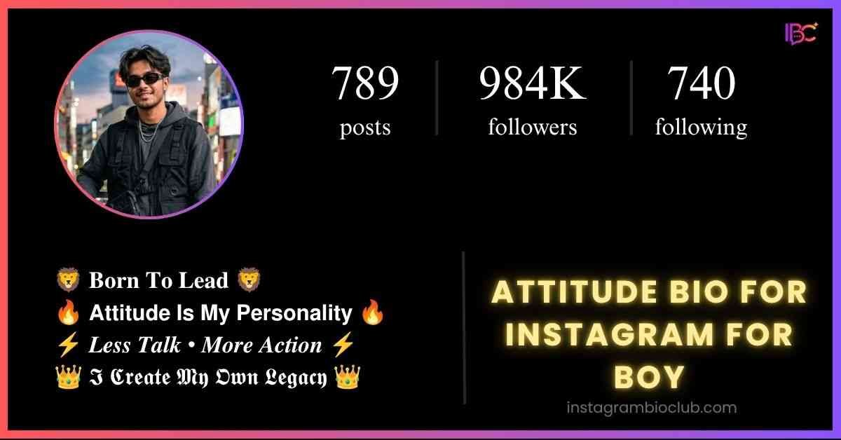 Attitude Bio For Instagram For Boy​