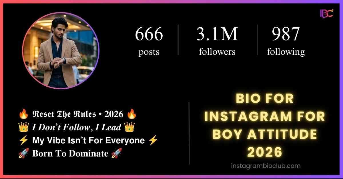 Bio For Instagram For Boy Attitude 2026