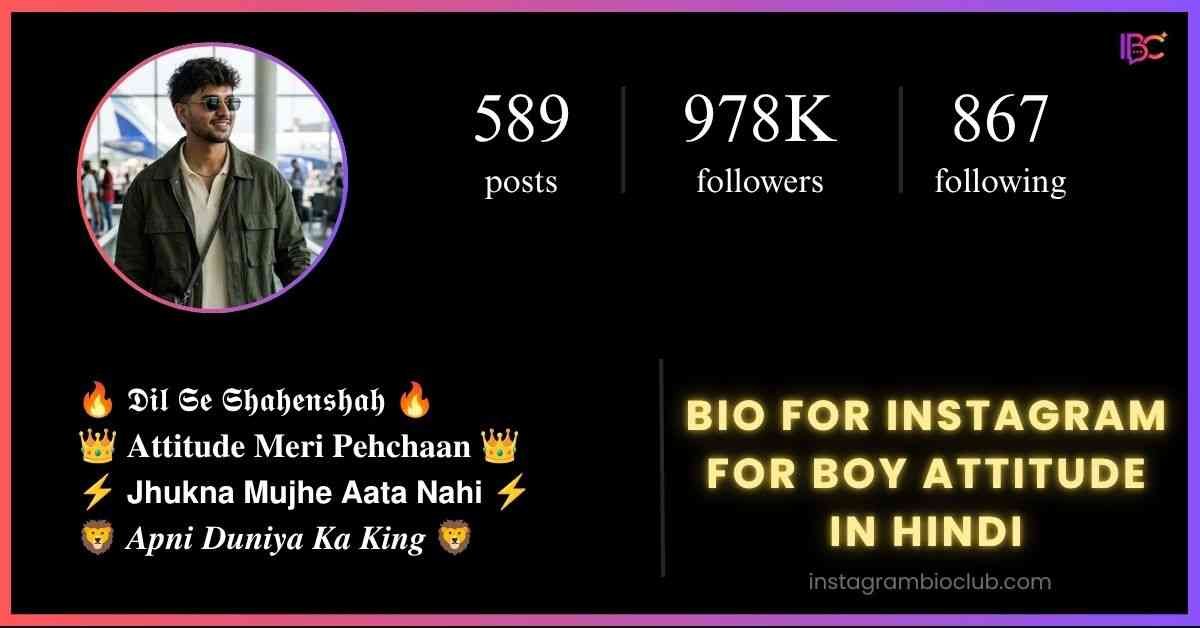 Bio For Instagram For Boy Attitude In Hindi​
