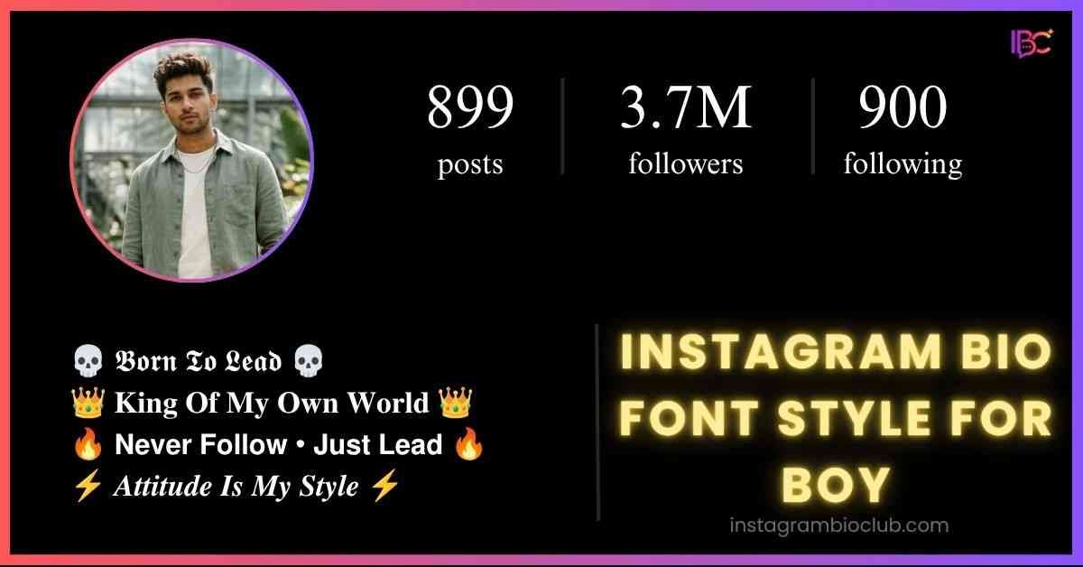 Instagram Bio Font Style For Boy