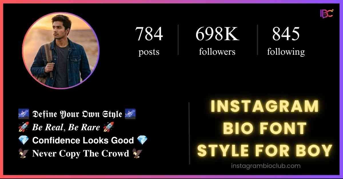 Instagram Bio Font Style For Boy