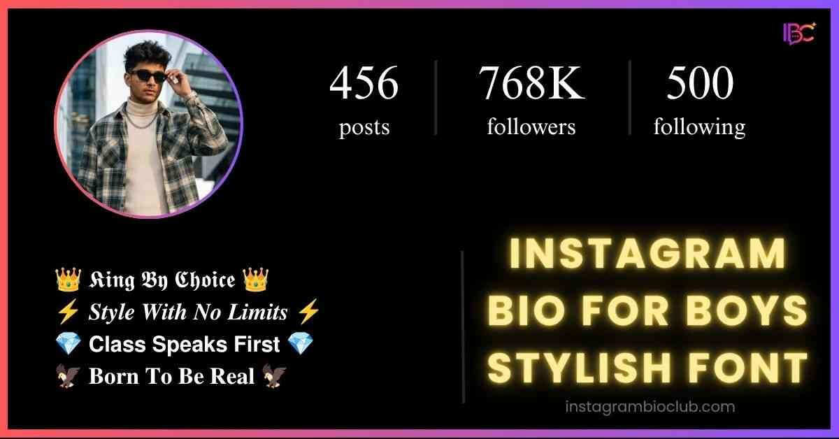 Instagram Bio For Boys Stylish Font​