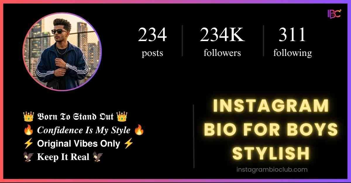 Instagram Bio For Boys Stylish​
