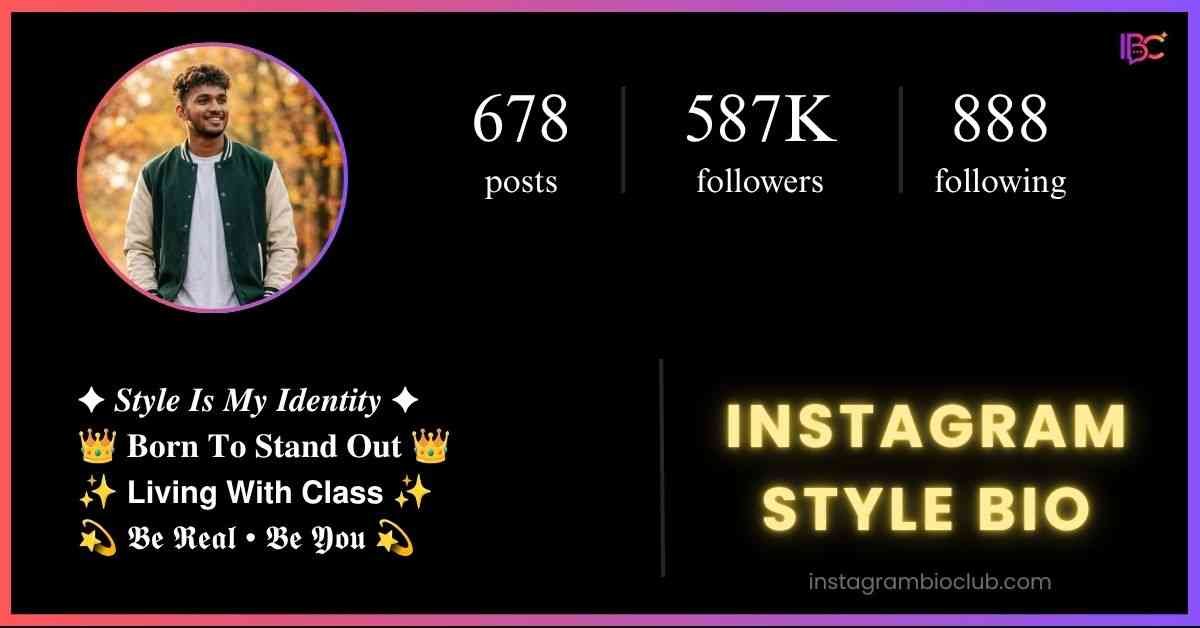 Instagram Style Bio