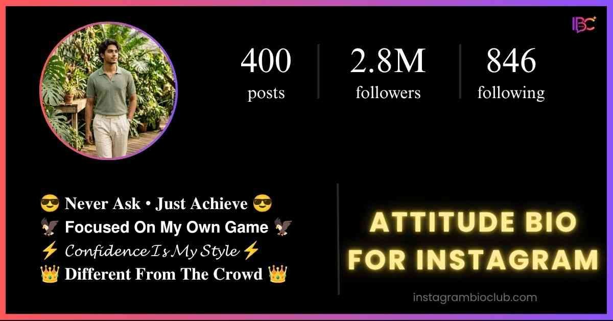 Attitude Bio For Instagram​
