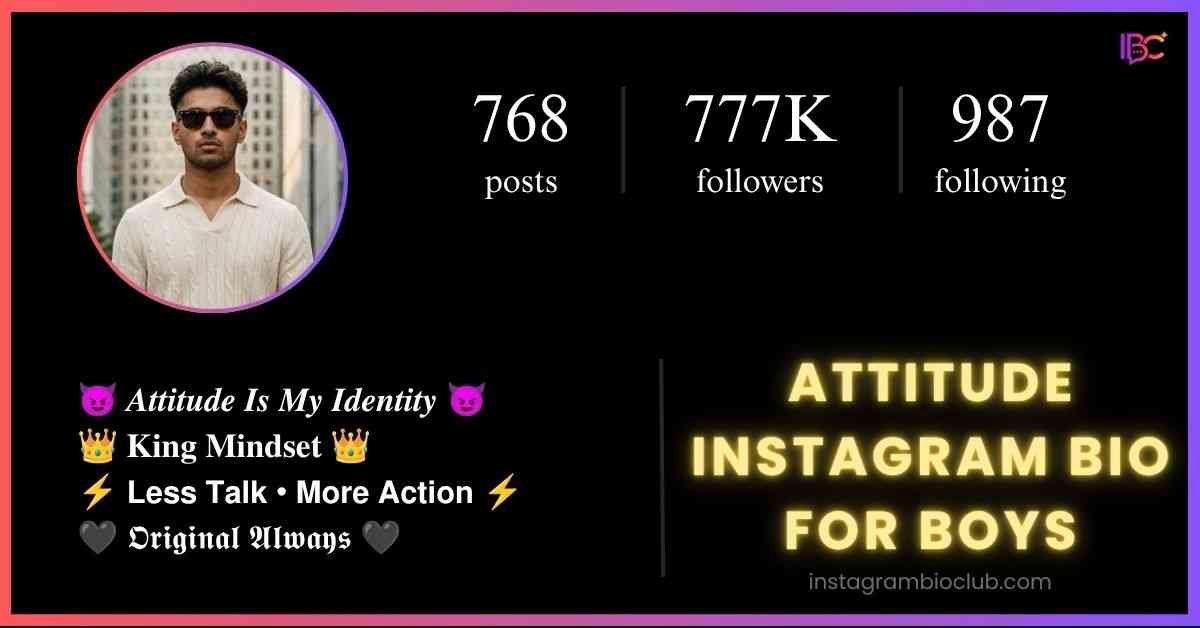 Attitude Instagram Bio For Boys​