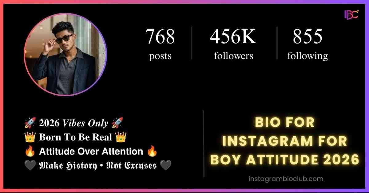 Bio For Instagram For Boy Attitude 2026
