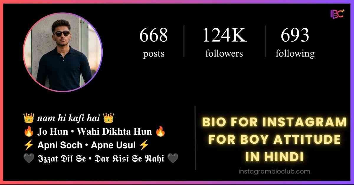 Bio For Instagram For Boy Attitude In Hindi​