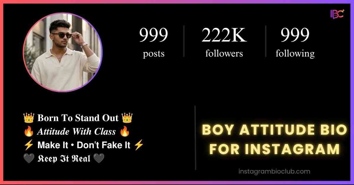 Boy Attitude Bio For Instagram​