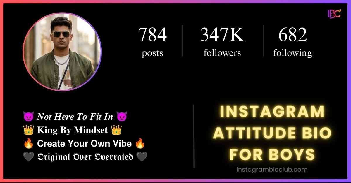 Instagram Attitude Bio For Boys​