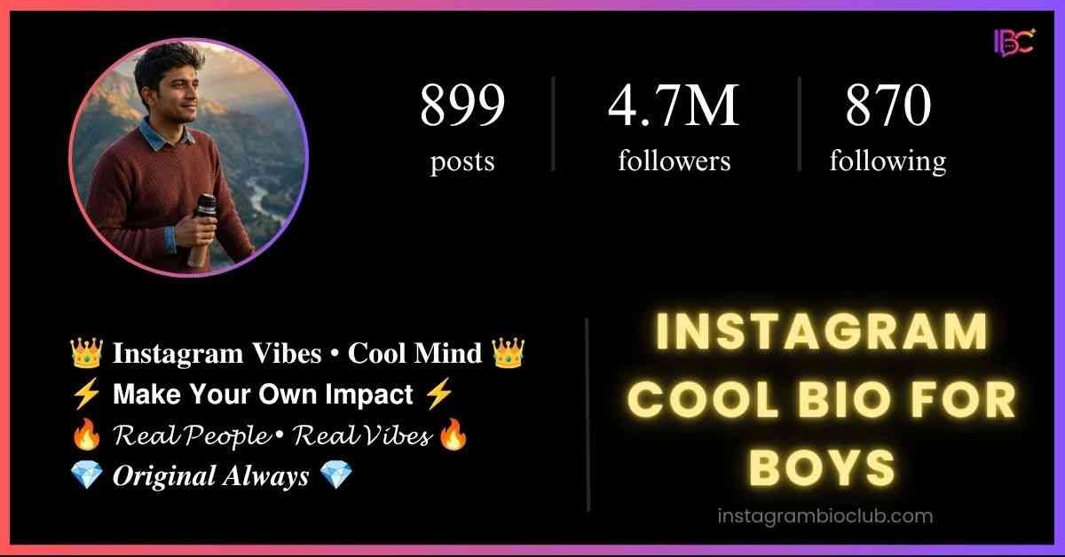 Instagram Cool Bio For Boys