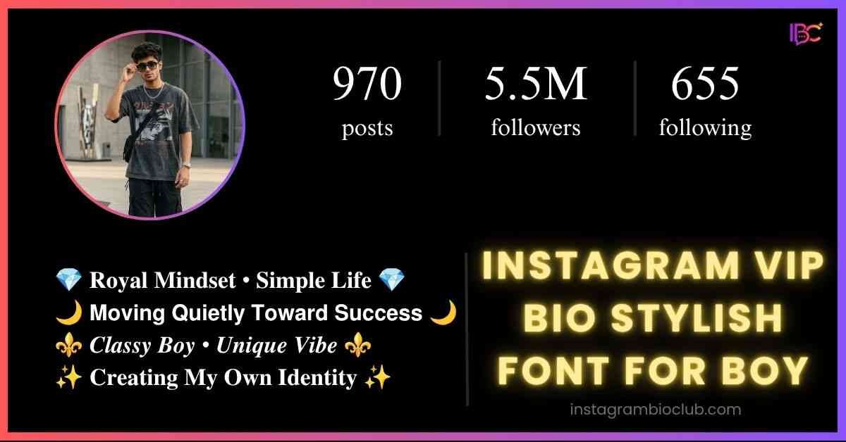 Instagram VIP Bio Stylish Font For Boy​