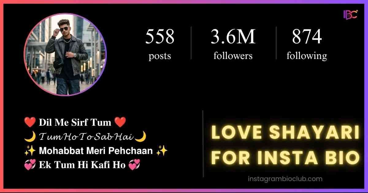 Love Shayari For Insta Bio​