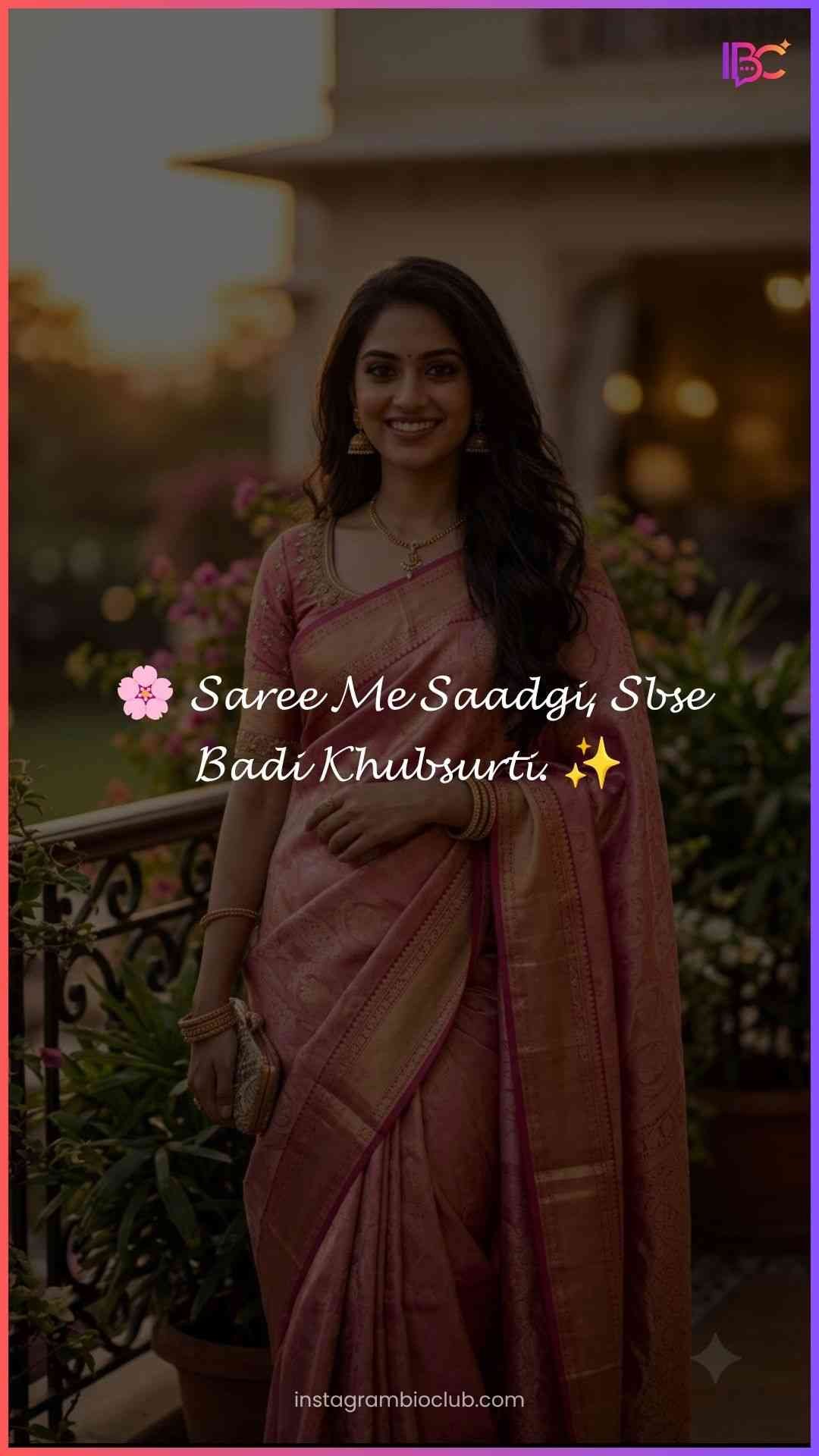 Saree Caption In Hindi For Instagram