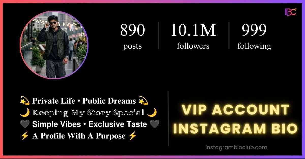 VIP Account Instagram Bio​