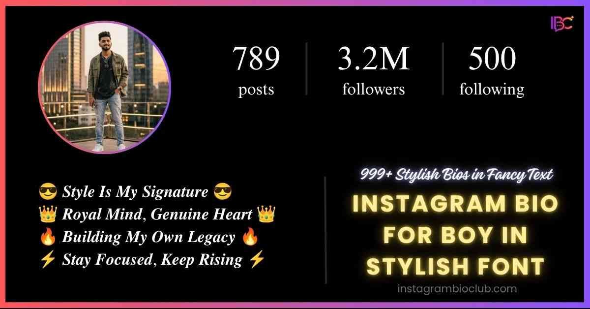 Instagram Bio For Boy In Stylish Font​