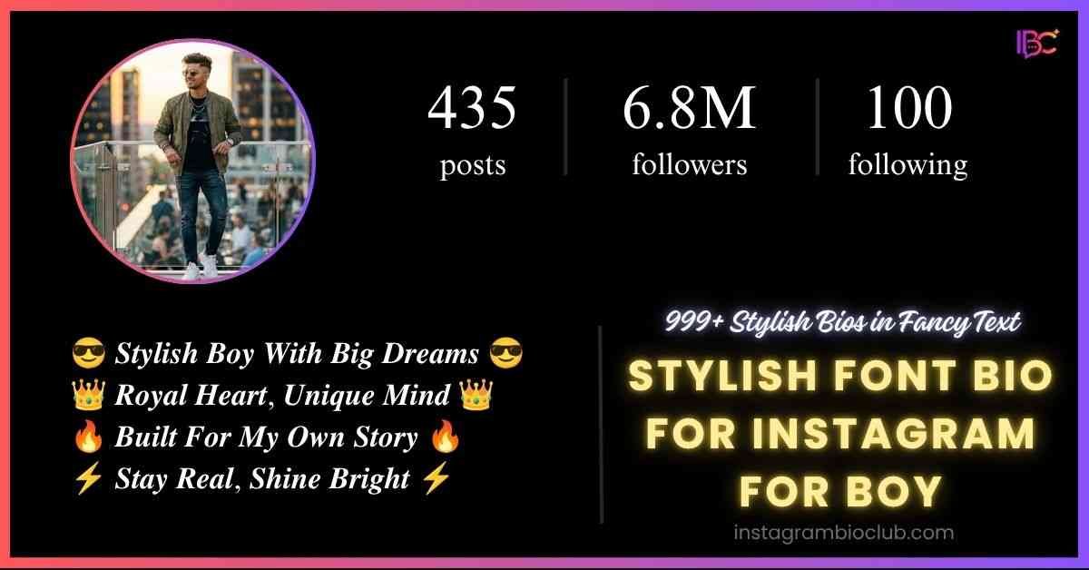 Stylish Font Bio For Instagram For Boy​
