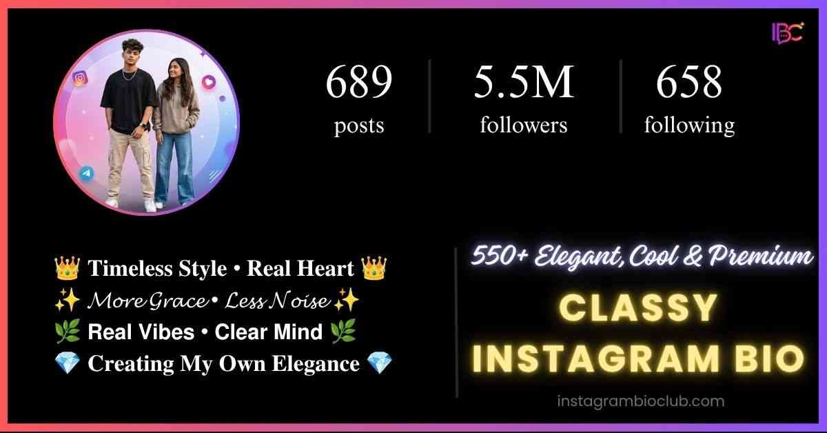 Classy Instagram Bio 550+ Elegant, Cool & Premium Bio