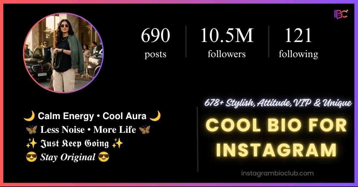 Cool Bio For Instagram 678+ Stylish, Attitude, VIP & Unique Bios